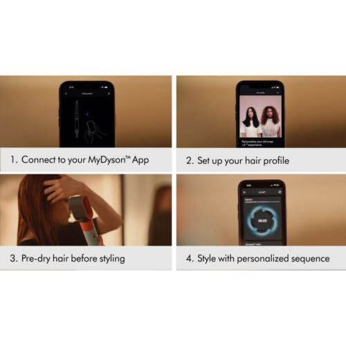 سشوار و صاف کننده مو دایسون HS08 20 Dyson Airwrap i d HS08 Straight Wavy Red Velvet Gold 2